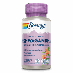 Solaray® - Ashwagandha-60 VegCaps. Apto Para Veganos. Sin Gluten. - Ayurveda