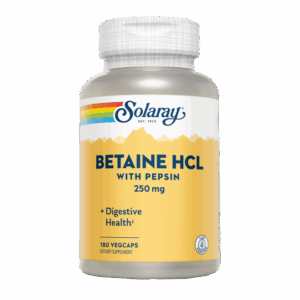 Solaray® - Betaine HCI W/Pepsin 250 Mg-180 Vegcaps. - Enzimas y ayuda digestiva