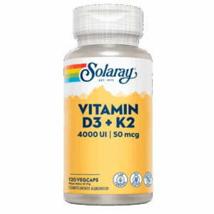 Solaray® - Big D3 & K2 - 120 VegCaps. Sin Soja. Sin Gluten. - Vitaminas