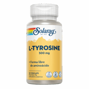 Solaray® - L-Tyrosina 500 Mg- 50 VegCaps. Sin Gluten. Apto Para Veganos - Aminoácidos
