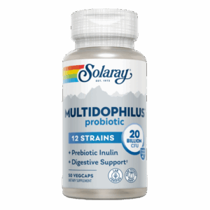 Solaray® - Multidophilus™12 - 50 VegCaps Con Recubrimiento Entérico, Sin Leche. Con Inulina. Apto Para Veganos -Enzimas y ayuda digestiva