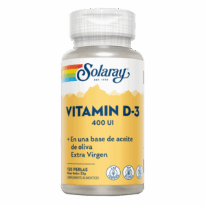 Solaray® - Vitamin D3 400 UI - 120 Perlas. Sin Soja. Sin Gluten - Vitaminas