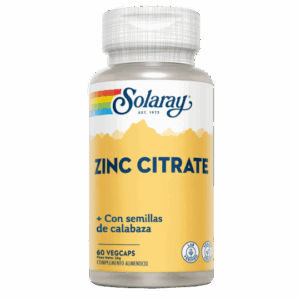 Solaray® - Zinc (25)+ Semilla Calabaza -60 VegCaps. Sin Gluten. Apto Para Veganos. - Minerales