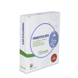 PROBIOTICSLIDER 30 vcaps - suplemento simbiótico premium (prebióticos + probióticos + inmunomoduladores), equilibra la microbiota, refuerza las defensas y apoya la digestión